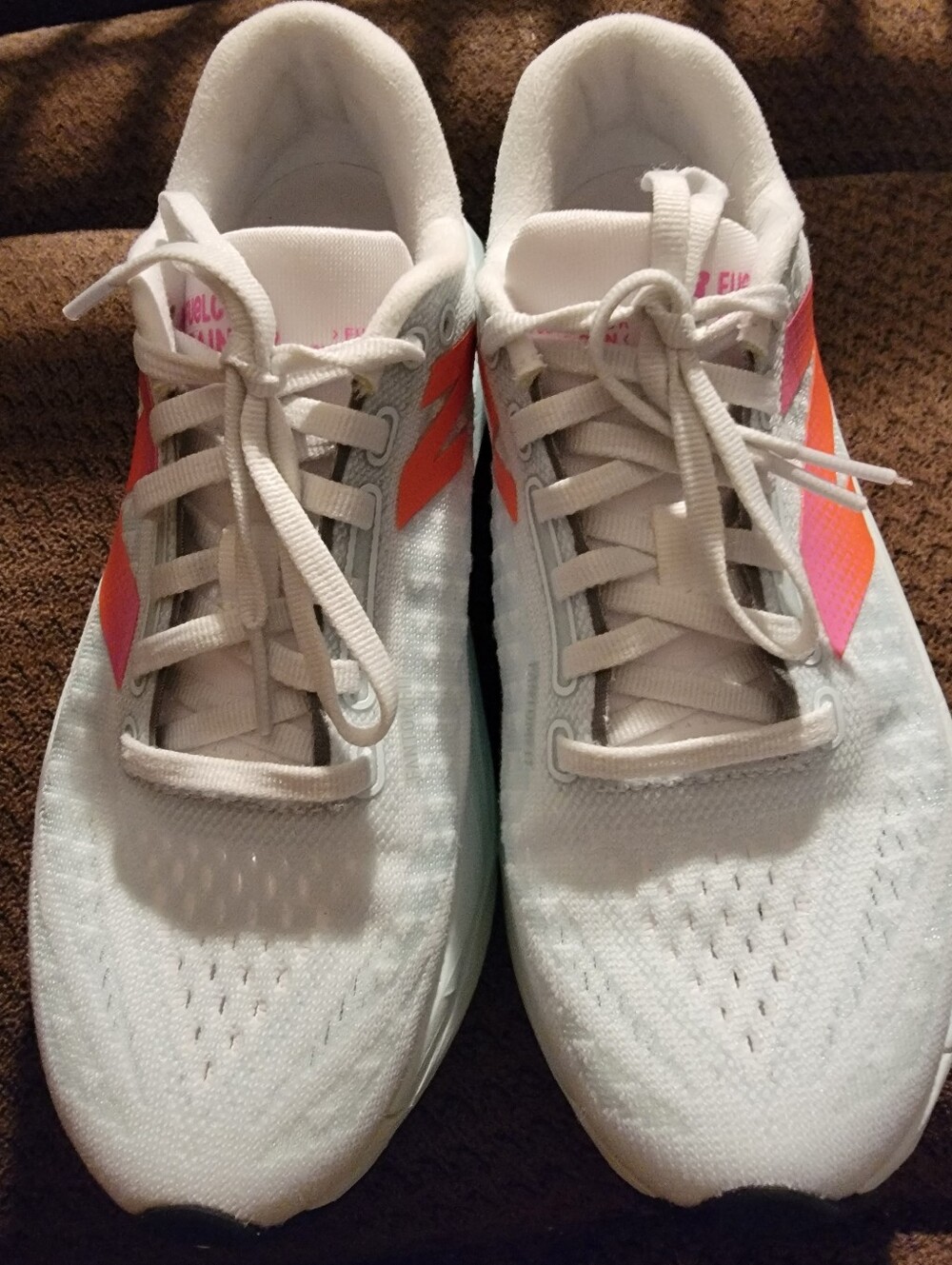 New Balance SC TRAINER Women's Light Blue Running Shoes - Pink-Orange Logo - Picture 10 of 16